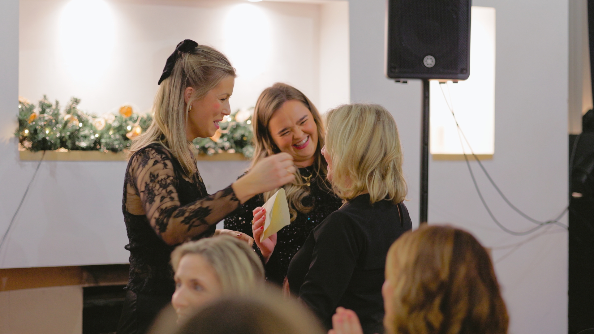 A staff Christmas party in the upstairs room